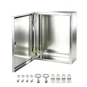 Yongchen Electrical Enclosure 12x12x8 Inch 304 Stainless Steel Enclosure IP66 Waterproof and Dustproof Metal Box Indoor and External Wall Hanging Electrical Enclosure Box