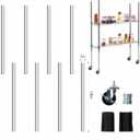 Thyle 4 Pack 36''Wire Shelving Poles, Rack Posts Replacement, Silver