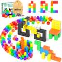 54 PCS Magnetic Blocks, Magnetic Building Blocks for Toddlers 3+, Montessori Toys, Magnet Cubes, Preschool STEM Educational Sensory Magnet Toys for Kids Ages 3-5 Year Old Boys and Girls