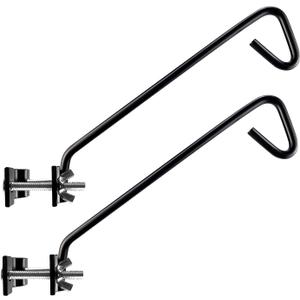 2 Packs 11 inches Fence Deck Hook Rail Hook Hanging Hook Mounting Kit Heavy Duty Bird Feeder Hook Decorative Hook Hanger for Bird Feeders Planters Suet Baskets Lanterns on Balcony Porch Railing Fence (11in Long Fence Hook-2 Packs)