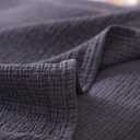 BOV Muslin Blanket for Bed - Soft-Aging Stonewashed Cotton Blanket and Pillow Cover Set, Timeworn Texture Muslin Blankets for Adults King Size Blankets for Bed Couch Sofa, Dark Gray 59"X98"