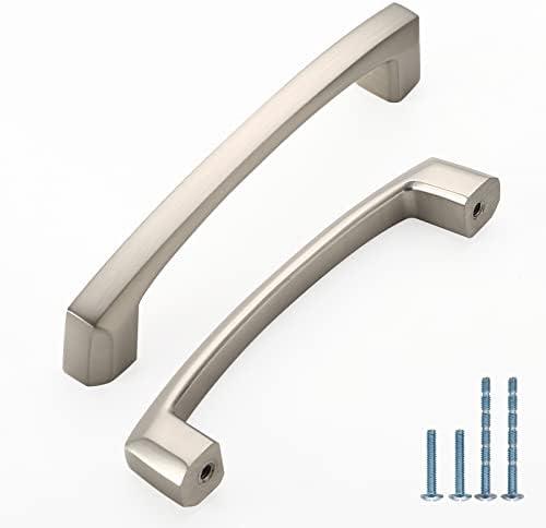 KNOKLOCK 10 Pack 4 Inch(102mm) Kitchen Cabinet Handles Brushed Satin Nickel Cabinet Pulls Kitchen Cabinet Hardware Drawer Pulls for Dresser Cupboard Wardrobe