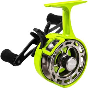 Ice Fishing Reels 3.2:1 Gear Ratio Ultra Smooth 3+1Ball Bearings Strength CNC-machined Aluminum Inline Ice Fishing Reel with Left/Right Hand Retrieve