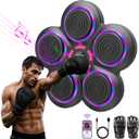 2025 Music Boxing Machine with Boxing Gloves, Smart Bluetooth Boxing Trainer, Boxing Wall Mount Machine for Adults Kids, Electronic Boxing Target Fitness for Home Office Gym