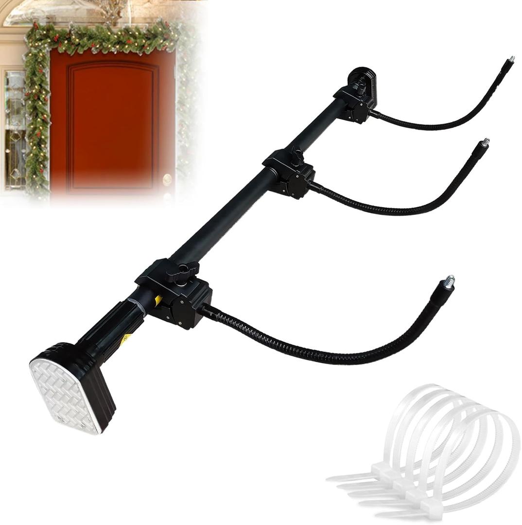 Garland Hanger for Door Frame, Adjustable Fits 32"- 80" Doors, Front Door Garland Hanger for Holiday Decor Holds Wreaths, Lights, No Screws, Drilling, Glue-Damage-Free