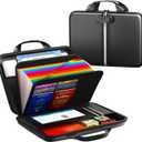 Fireproof Document Organizer with Lock, Rigid EVA File Box with 13-Pocket Accordion Folder for Important Documents & Tablets under 11", Lightweight Safe Storage for Home, Office & Travel (Small Size) (Hardshell)