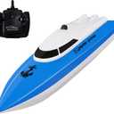 RC Boat, Remote Control Boats for Lake/Pool/Pond, 2.4 GHz High Speed Outdoor Adventure Electric Mini RC Racing Boat with Rechargeable Battery, Water Play Toy Gift for Boys&Girls-Blue