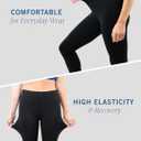 HUE Women's Ultra Soft Cotton Leggings with Wide Waistband, Full and Capri Length (Black)