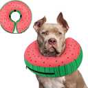 Supet Inflatable Dog Cone Alternative After Surgery - Neck Donut Recovery E-Collar for Neuter - Soft Cone for Small Medium Large Dogs (XXL(Neck 18"-23"), Donut Red)