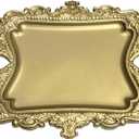 khtumeware 1 Pack Vintage Gold Jewelry Dish Brushed Gold Jewelry Trays ideal for holding jewelry rings and small trinkets.