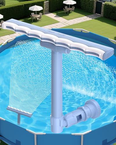Pool Fountain for Above and Inground Pools, 2-in-1 Adjustable Wide Width Waterfall Pool Sprinkler Fountain for Cooling 10-20 Degrees,Outdoor Swimming Pool Accessories for Relaxation & Cooling(Blue).2 packs