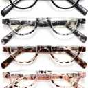 EYEURL Half Frame Reading Glasses for Women-4 Pack Blue Light Glasses Fashion Computer Readers for Women Anti UV Ray Eyeglasses with Spring Hinges,1.5