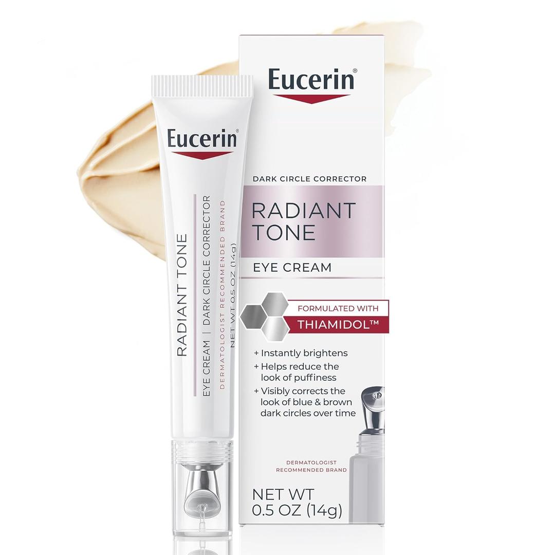 Eucerin Radiant Tone Eye Cream Dark Circle Corrector, Eye Brightening Cream with Thiamidol and Hyaluronic Acid, Mothers Day Gifts, 0.5 Oz Tube
