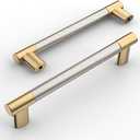 Amerdeco 10 Pack Brushed Nickel and Gold Knurled Cabinet Pulls 5 Inch Hole Center Brushed Brass Kitchen Cabinet Handles for Drawer Cupboard and Wardrobe ZH0038…