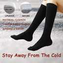 Warm Knee High Socks for Women-Thermal Cotton Socks for Hiking,Work,Winter,Gifts (Black)