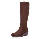 Aerosoles Women's Binocular Knee High Boot, Java Stretch Faux Suede, 7.5 Wide