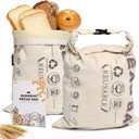 Beeswax Bread Bags Natural Beeswax-Lined Cotton Storage Reusable Sourdough bread bags Bakery Essentials Freshness Keeper for Homemade (2 Pack)