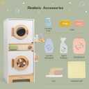 Wooden Washing Machine Playset，Kids Washer and Dryer Laundry Set, child-size