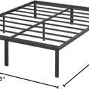 Olee Sleep 18 Inch Heavy Duty Steel Slat Anti-Slip Support, Easy Assembly Platform Bed Frame, Noise Free Steel Mattress Foundation, Maximum Storage, No Box Spring Needed, Black, Cal King Size, California King