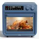 SMIRLY Digital Air Fryer Toaster Oven Combo, 25L Convection Countertop Oven, 10-in-1 Multi-Function Fits 12" Pizza & 6 Slices of Toast, Stainless Steel, Blue