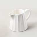 Ceramic Creamer Pitcher,Creamer Container with Handle, 10 OZ Small Milk Pitcher Milk Cup for Coffee, Sauces, Salad, White