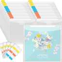 JJUNW 32 PCS 12x12 Inch Scrapbook Paper Storage Organizer with 60 PCS Index Tabs, Clear Plastic Craft Paper Storage Organizers for Holding Scrapbook Papers Vinyl Photos Cardstock, Sealing Design
