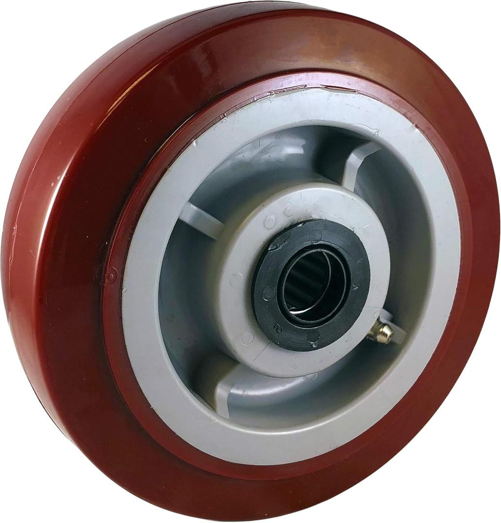 CasterHQ 6" X 2" PREMIUM POLYURETHANE ON POLYOLEFIN CORE With Retainer - 900 LBS CAP - Replacement Caster Wheel - 6 inch x 2 inch - Industrial/Commercial Application - Medium/Heavy Duty Caster Wheel