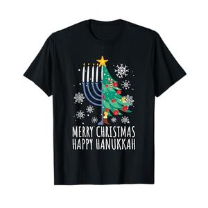 Merry Chrismukkah Happy Christmas Hanukkah T-Shirt, M