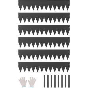 VEVOR Steel Landscape Edging, 6 Packs 40 x 8 in Rust-Resistant Metal Landscape Edging, Bendable Garden Edging Border, Heavy Duty Lawn Edging, Easy-to-Install, Flower Bed Yard Pathway Divider Black