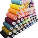 60 Color Polyester Threads - 250 Yard Per Spools Sewing Kit All Purpose for Hand & Machine Sewing