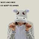 NEWCOSPLAY Unisex Adult Onesie Pajamas Animal One Piece Costume Cosplay Sleepwear (Large, Hippo)