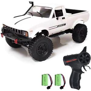 GoolRC RC Truck, WPL C24-1 RC Crawler 1/16 Scale Remote Control Car, 4WD All Terrain Off Road Pickup Truck, 2.4GHz RC Climbing Car with LED Light, 2 Batteries for Adults (White)
