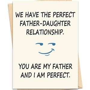 2 x Funny Fathers Day Gift Card for Dad from Daughter, Humorous Happy Fathers Day Gift for Dad, Cute Dads Birthday Gift Card for Father