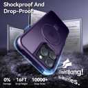 Magnetic Invisible Stand Designed for iPhone 16 Pro Case [Military Drop Protection] [Compatible with MagSafe] Shockproof Slim Translucent Matte Cover for iPhone 16 Pro Phone Case 6.3", Purple