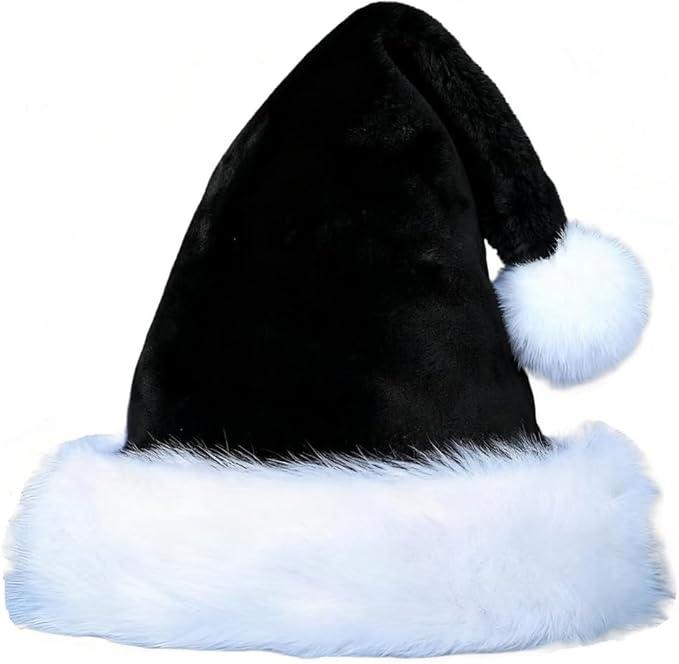 Velvet Christmas Hat for Kids,Santa Hat Xmas Hat Comfort Thicken Fur Holiday Hat