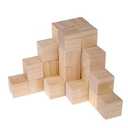 Supla  3 packs of 40pc 1.5 inch - Natural Solid Wood Square Blocks - for Puzzle Making, Crafts, and DIY Projects