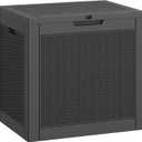 KAMABOKO 31 Gallon Outdoor Storage Box, Resin Deck Boxes Indoor and outdoor, Waterproof Storage Box Lockable Lid for Garden Tools, Package Delivery, Pool Supplies, Patio Cushions, Black