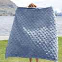 Bedsure GentleSoft Ashley Blue Throw Blanket for Couch - Checkered Fleece Blankets Gifts for Kids Girls, Cute Soft Cozy Throw for Bedroom Home Decor Gifts, 50x60 Inches