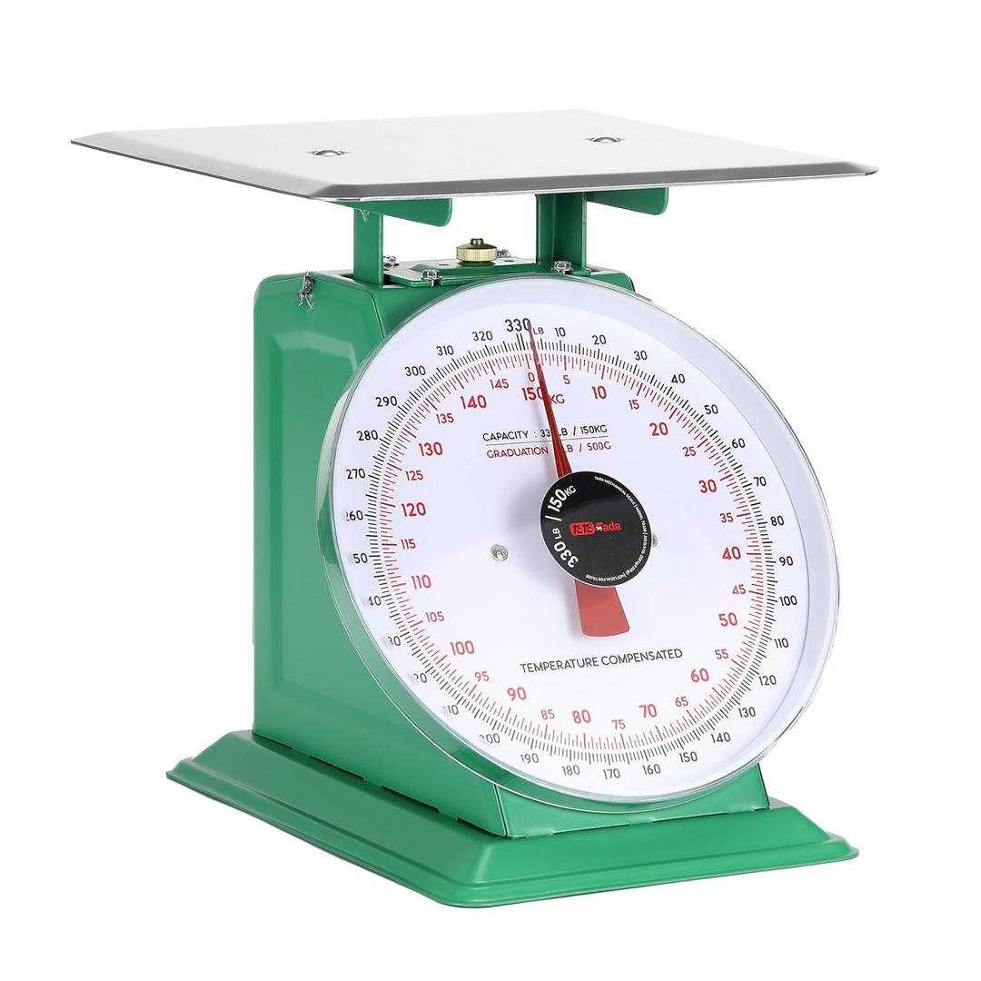 Tada 150kg/330lbs Heavy Duty Industrial Scale Mechanical Kitchen and Food Scale with Stainless Steel Platform