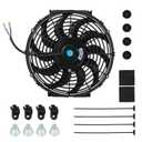 14 inch 12V Universal Slim Pull Push Electric Radiator Cooling Fan with Mounting Kit Black
