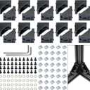 CheeMuii 2020 Corner Bracket Kit - 20 Corner Brackets, 40 Hex Screws, 40 Slide Nuts, 40 Washers and 2 Hex Wrenchs for 20 Sets of 6 mm Aluminum Extrusion Profile Rail Accessories