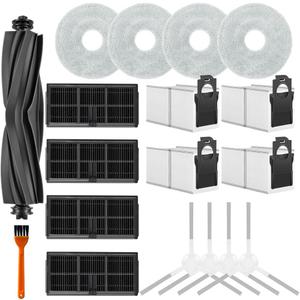 L10s Ultra gen 2 Replacement Parts Accessories Compatible with Dreame L10s Ultra Gen 2 Robot Vacuum Cleaner, Including 1 Main Brush, 4 Hepa Filters, 4 Mop Pads, 4 Edge-Sweeping Brushes, 4 Dust Bag