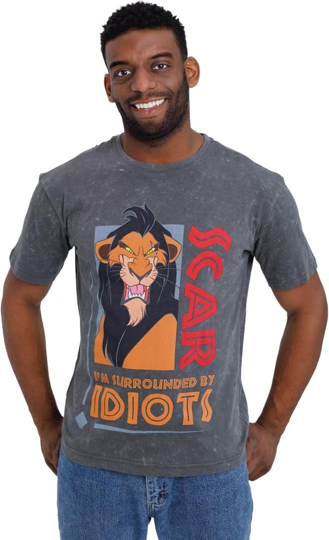 Disney Halloween Vintage Wash  (Large, Scar / Dark Gray)