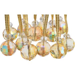 12 Pcs Crystal Glass Christmas Balls Ornaments, 0.87" Mini Prism Ball Christmas Tree Decorations, Hanging Crystal Ornament Clearance for Xmas Wedding Party Home Decor (Sparkly Gold)