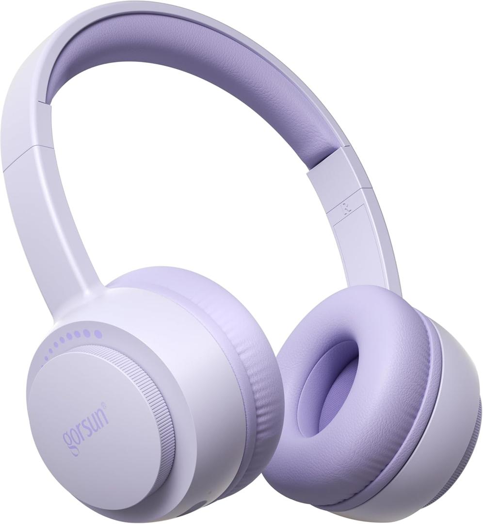 gorsun Kids Headphones, Bluetooth 5.3, Toddler Headphones 85 dBA Safe Volume, 45H Play Time, with Microphone, Kids Wireless Headset for iPad/Tablet/Travel/School, ldeal Gift (Purple)