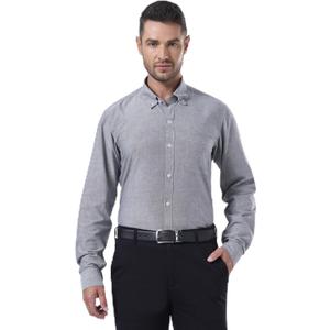 Cotton King Mens Dress Shirts 100% Cotton Long Sleeve Solid Formal Shirts for Men Button Down Business Casual Oxford Shirts with Pocket - Carbon Black - (XL)