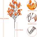 8Pcs Babys Breath Artificial Fake Fall Flowers, Real Touch Orange Yellow Plants Silk Flowers for Vase Home Office Wedding Indoor Outdoor Centerpiece Table Party Autumn Christmas Decorations