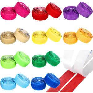 20 Yard Self Adhesive Sew on Hook and Loop Tape Sticky Fastener Nylon Fabric Tape for DIY Craft Interlocking Sewing Fasteners, 3/4''Wide, 10 Colors