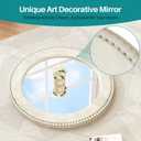 Round Wall Mirror Décor, 24" Large Farmhouse Mirror (White)