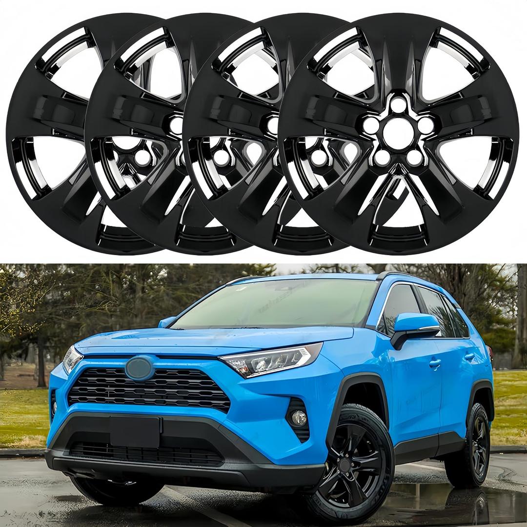 17 inch Hubcap Wheel Skin Covers Compatible with 2019-2025 Toyota RAV4 XLE Hybrid XLE, Durable ABS Plastic Rim Covers (Set of 4), Fit for Standard Wheels - Snap On Tire Cover Replacement